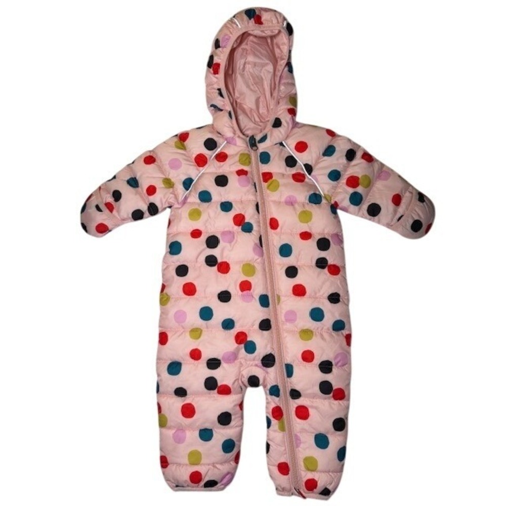 Hanna Andersson Pink Polka Dot Puffer‎ Snowsuit Baby 60cm 3-6 Months